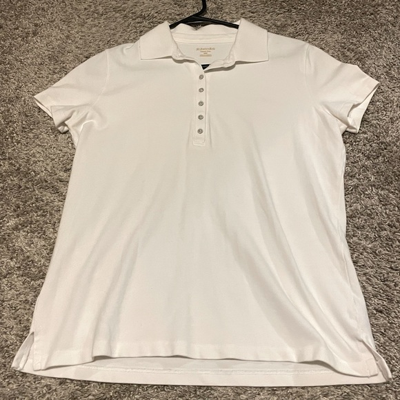 St. John's Bay Tops - Classic St. John’s Bay Womens Short Sleeve White Polo Shirt